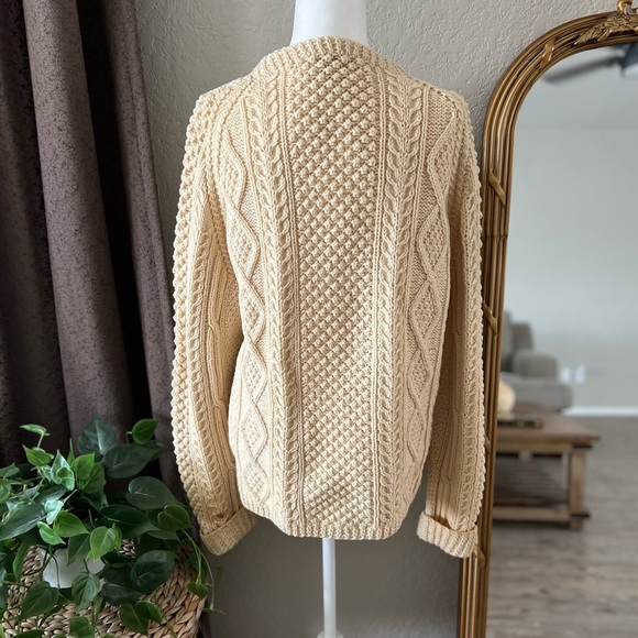 Vintage Hand Knit Irish Wool Cardigan - Picture 4 of 12